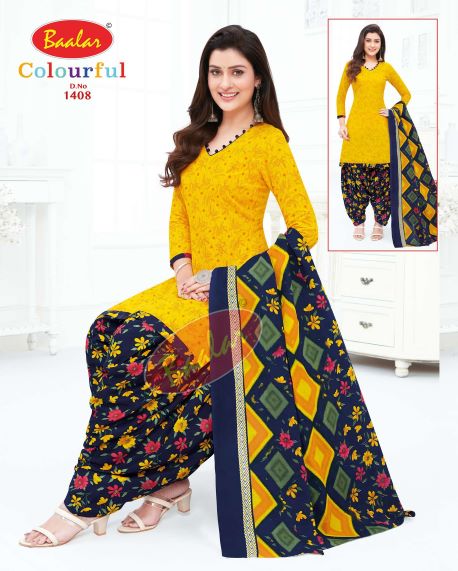 Baalar Colourful 14 Printed Cotton Casual Daily Wear Dress Material Collection